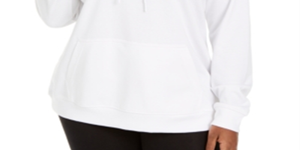 Columbia Women's Logo Print French Terry Hoodie White Size 1X