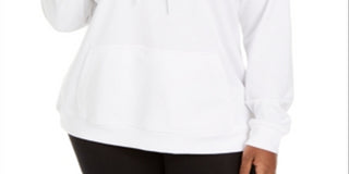 Columbia Women's Logo Print French Terry Hoodie White Size 1X