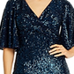 Adrianna Papell Women's Sequin MIDI Dress Blue Size 14