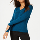 Karen Scott Women's Ribbed V Neck Sweater Blue Size XX-Large