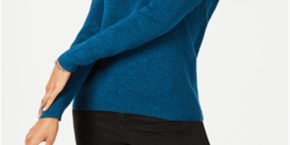 Karen Scott Women's Ribbed V Neck Sweater Blue Size XX-Large