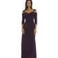 DressBarn Women's  Column Evening Gown with Shoulder Cutouts Dress Purple Size 12