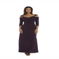 DressBarn Women's  Column Evening Gown with Shoulder Cutouts Dress Purple Size 12