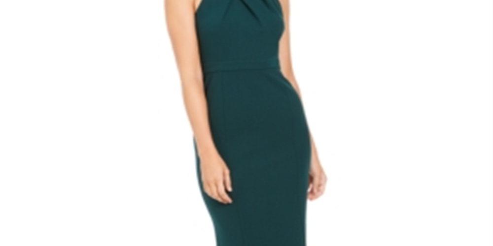 Calvin Klein Women's Sequined-Back Halter Gown Dress Blue Size 6