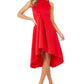 Quiz Women's Stretch Halter MIDI Evening Hi Lo Dress Red Size 4