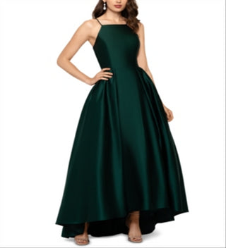 Betsy & Adam Women's Satin Ball Gown Green Size 8