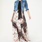 INC Womens Black Belted Floral Sleeveless Jewel Neck Full-Length Fit Flare Formal Dress Size 6