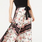 INC Womens Black Belted Floral Sleeveless Jewel Neck Full-Length Fit Flare Formal Dress Size 6