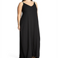 City Chic Women's MAXI V NECK Black Size X-Small
