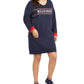 Tommy Hilfiger Women's Sport Plus Logo Print Sweatshirt Dress Blue Size 2X