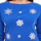Karen Scott Women's Embellished Snowflake Top Blue Size XXL
