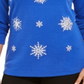 Karen Scott Women's Embellished Snowflake Top Blue Size XXL