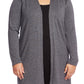 Vince Camuto Women's Studded Shoulder Long Cardigan Gray Size 1X