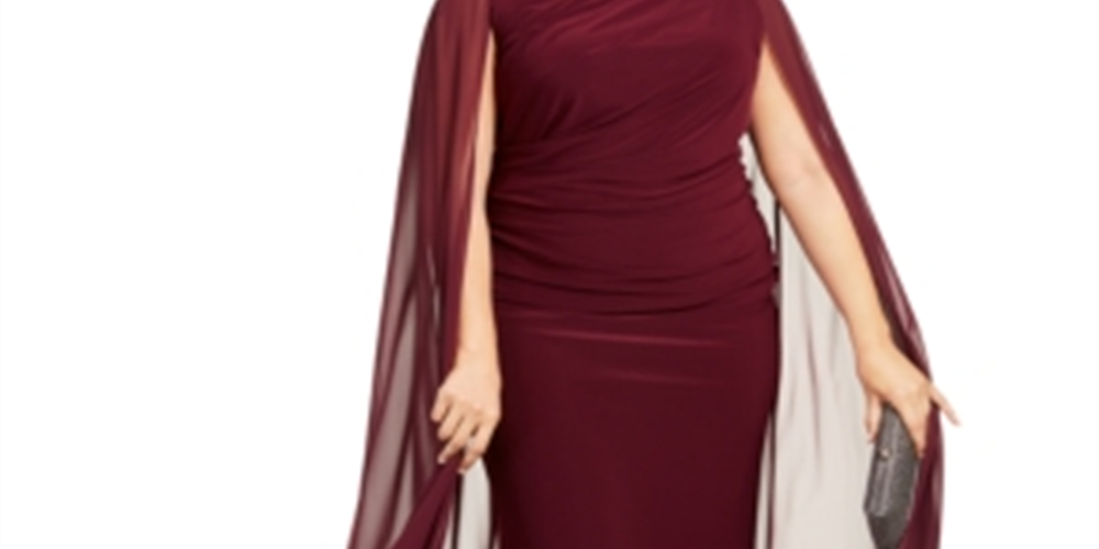 Betsy & Adam Women's Sleeveless Full Length Sheath Formal Dress Red Size 18W