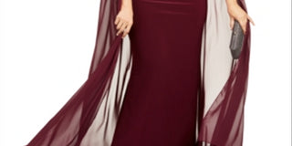 Betsy & Adam Women's Sleeveless Full Length Sheath Formal Dress Red Size 18W