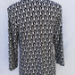 Charter Club Women's Printed V-Neck Top Blouse Black Size Medium