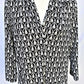 Charter Club Women's Printed V-Neck Top Blouse Black Size Medium
