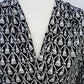 Charter Club Women's Printed V-Neck Top Blouse Black Size Medium