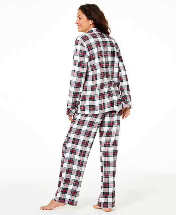 Family Pajamas Women's Stewart Plaid Set White Size X-Small