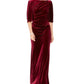 Eliza J Womens 3/4 Sleeve Boat Neck Full-Length Sheath Formal Dress Red Size 2