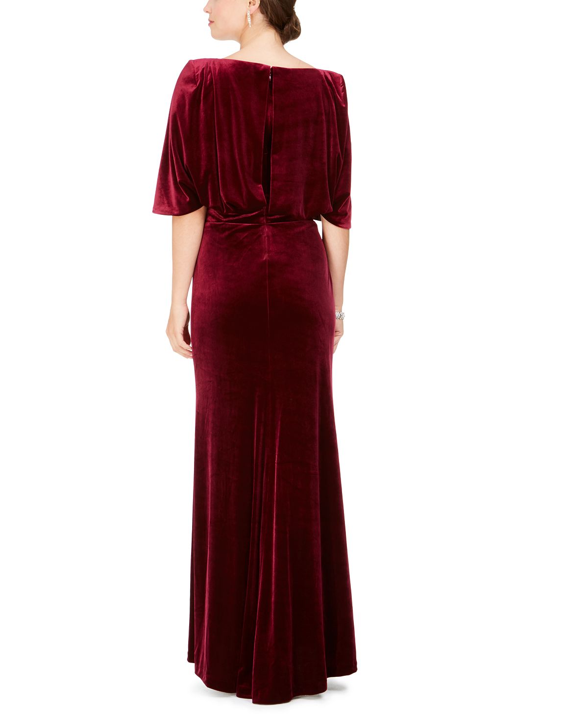 Eliza J Womens 3/4 Sleeve Boat Neck Full-Length Sheath Formal Dress Red Size 2