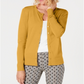 Charter Club Women's Long Sleeve Button Front Cardigan Yellow Size Large