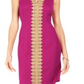 Pappagallo Women's Lace Trim Sheath Dress Pink Size 8
