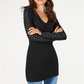 INC International Concepts Women's Rhinestone Embellished V Neck Tunic Black Size M