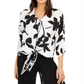 Alfani Women's Printed Tie Front Blouse White Size XX-Large