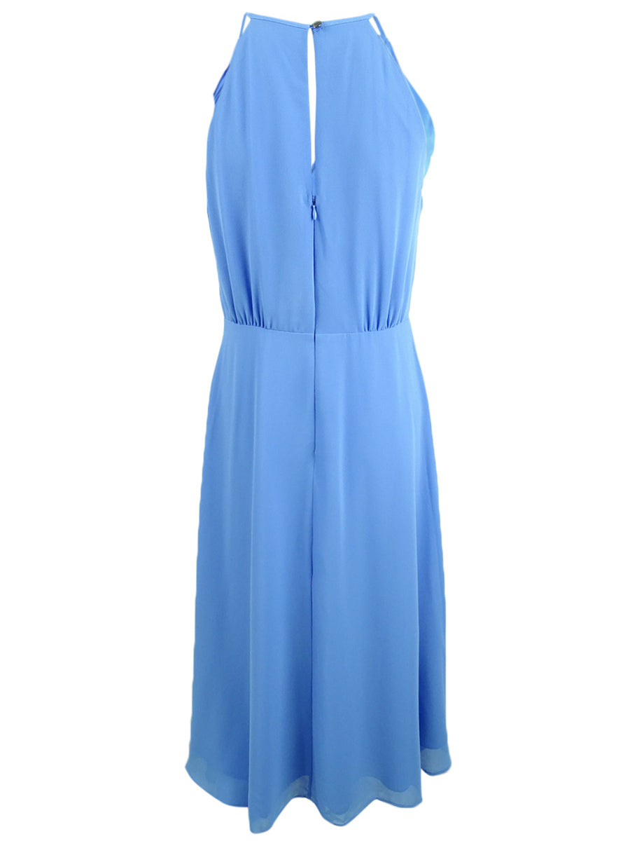 Vince Camuto Women's Sleeveless Ruffle Dress Blue Size 8