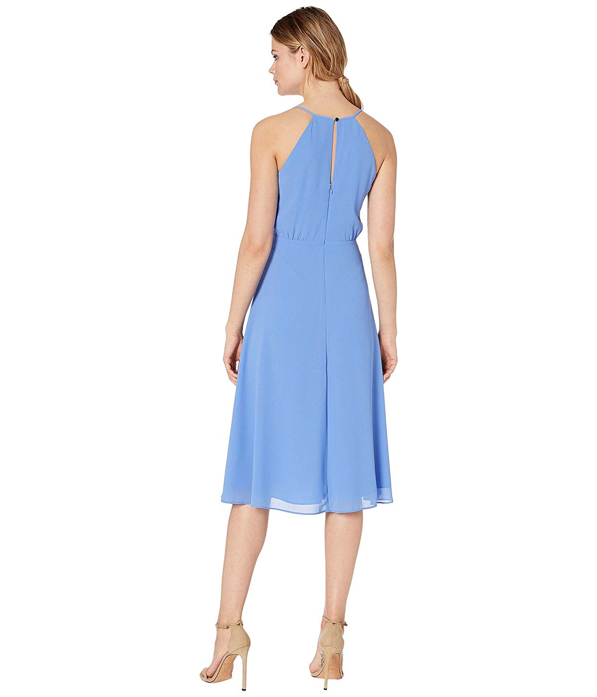 Vince Camuto Women's Sleeveless Ruffle Dress Blue Size 8