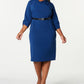Calvin Klein Women's Trendy Plus Cowl Neck Sheath Dress Blue Size 18W