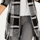 Style & Co Women's Plaid Jacquard Cardigan Sweater Black Size X-Large