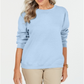 Karen Scott Women's Crewneck Fleece Sweatshirt Blue Size Petite S/M