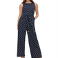 Tommy Hilfiger Women's Polka-Dot Tie-Waist Jumpsuit Blue Size  18