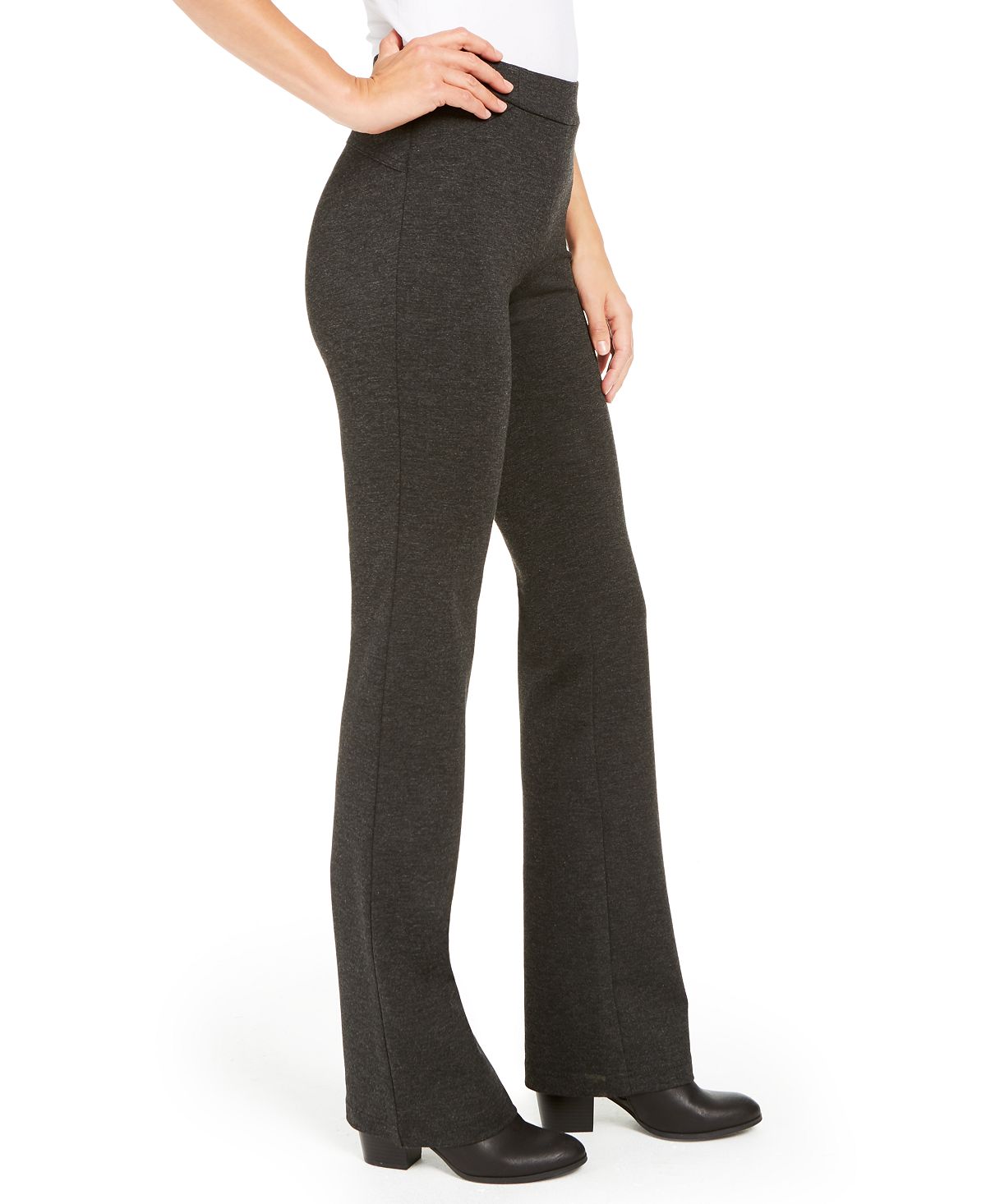 Style & Co Women's Heathered Ponte Pants Gray Size Petite M