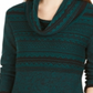 Style & Co Women's Cowl Neck Printed Sweater Green Size Petite