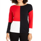 Alfani Women's Colorblocked Dropped Shoulder Top Red Size XX-Large