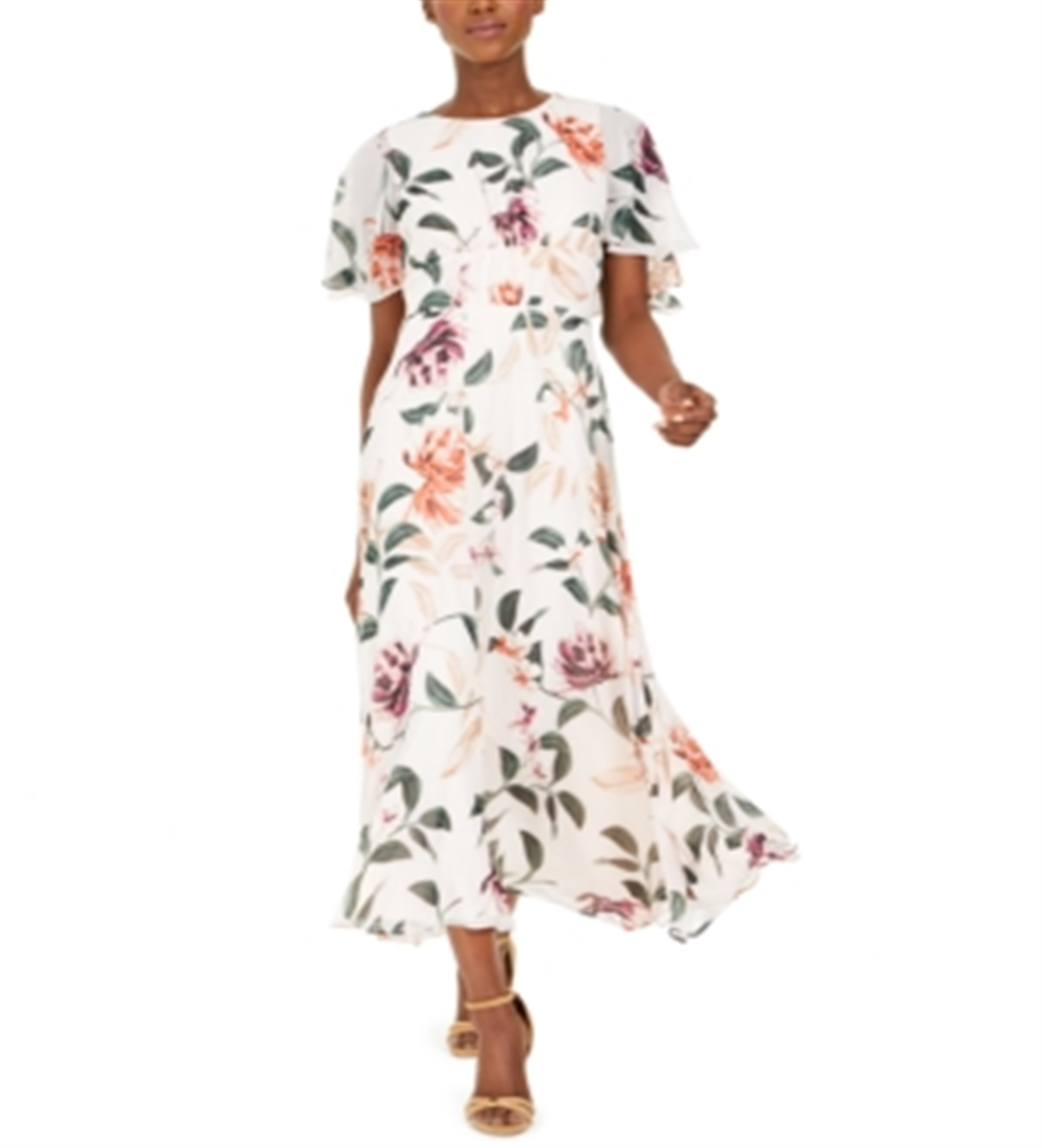 Calvin Klein Women's Floral Maxi Dress Pink Size -10