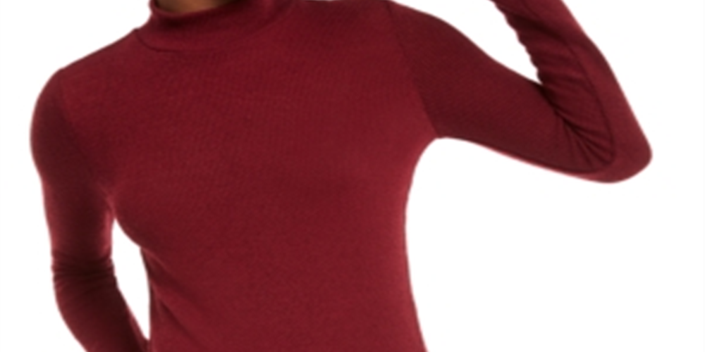 Planet Gold Junior's Mock Neck Lettuce Trim Top Red Size X-Large