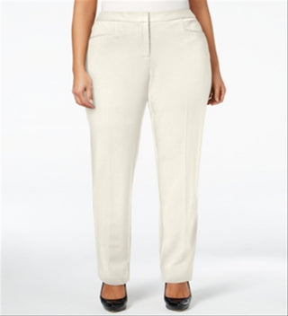 Alfani Women's Modern Straight Leg Pants Ivory Size 22W