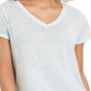 Style & Co Women's Burnout V Neck T-Shirt Yellow  Size Petite Large
