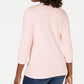 Karen Scott Women's Cotton Button-Trim Top Pink Size XL