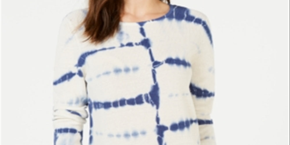 INC Womens Tie-Dye Pullover Sweater White Size -XL