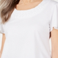 Karen Scott Women's Short Sleeve Scoop Neck Top White Size X-Large