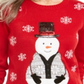 Karen Scott Women's Sequined Snowman Holiday Sweater Red Size XX-Large