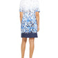 Karen Scott Women's Floral Print Boat Neck Dress Blue Size Small
