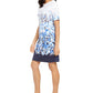 Karen Scott Women's Floral Print Boat Neck Dress Blue Size Small