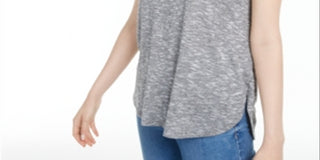 Bar III Women's Short Sleeve T-Shirt Top Grey Size XX-Large