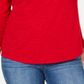 Style & Co Women's Long Sleeve Crewneck Top Red Size XX-Large
